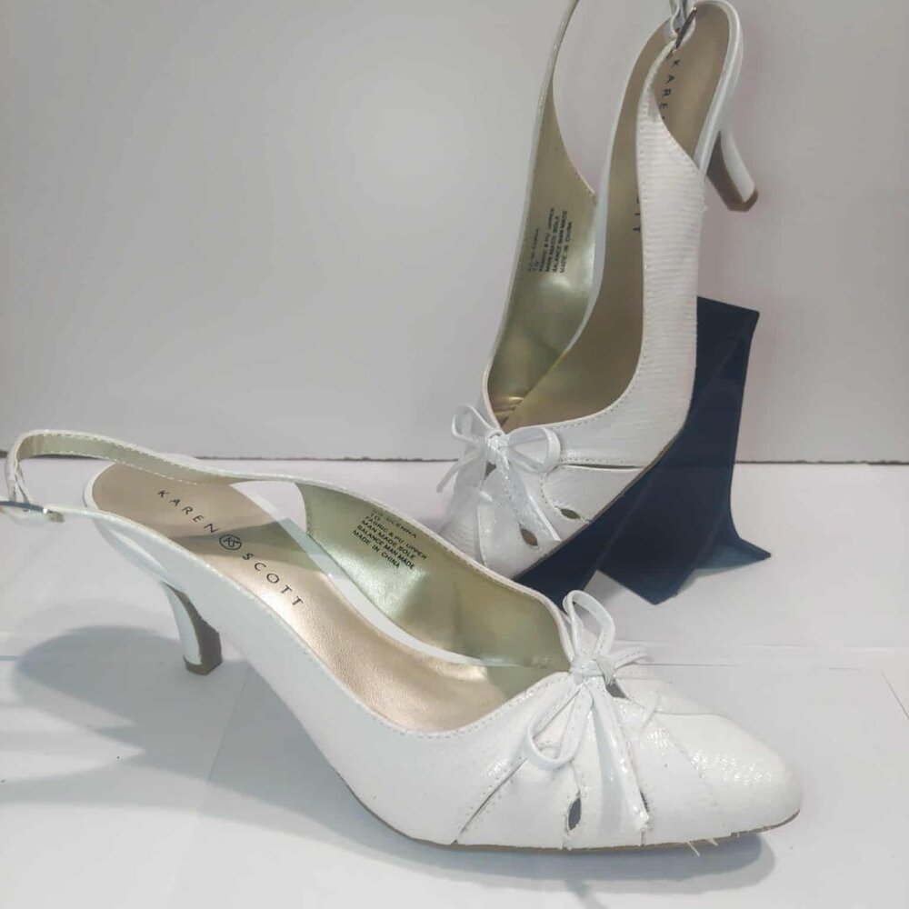 Elegant White Slingback Heels NWOT